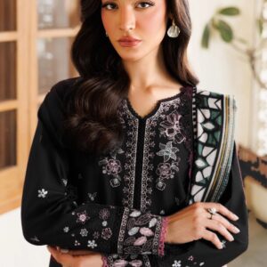 Maria.B. Brand Luxury Embroidered Article*  *Winter Collection 2025* Fabric *Premium 3-piece Dhanak Suit with Wool Shawl