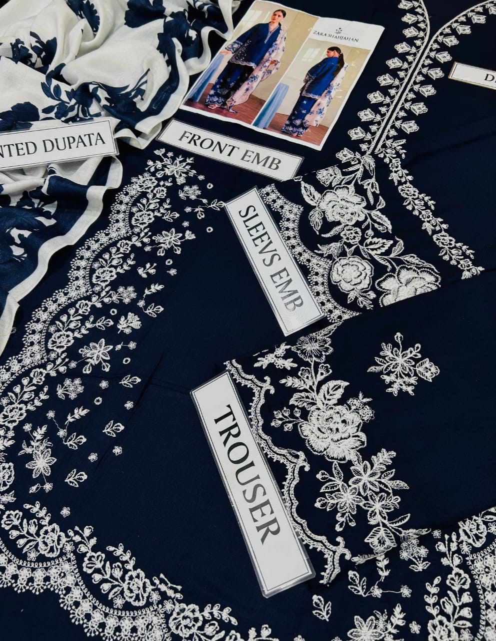 ZaraShahjhan Brand Luxury Embroidered Article*  *Winter Collection 2025* Fabric *Premium 3-piece Dhanak Suit with Wool Shawl - Image 6