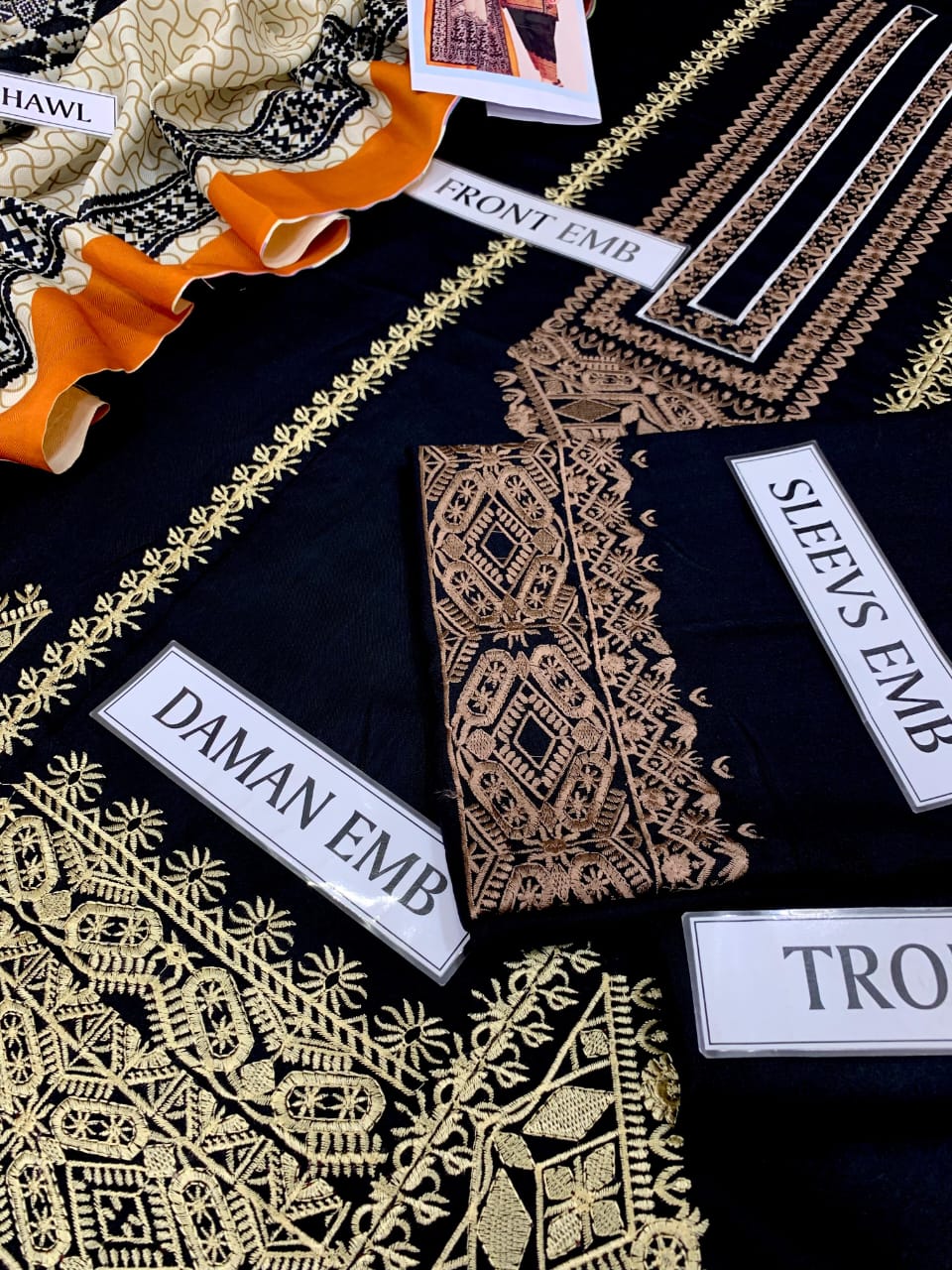 Khaadi Brand Luxury Embroidered Article*  *Winter Collection 2025* Fabric *Premium 3-piece Dhanak Suit with Wool Shawl - Image 3