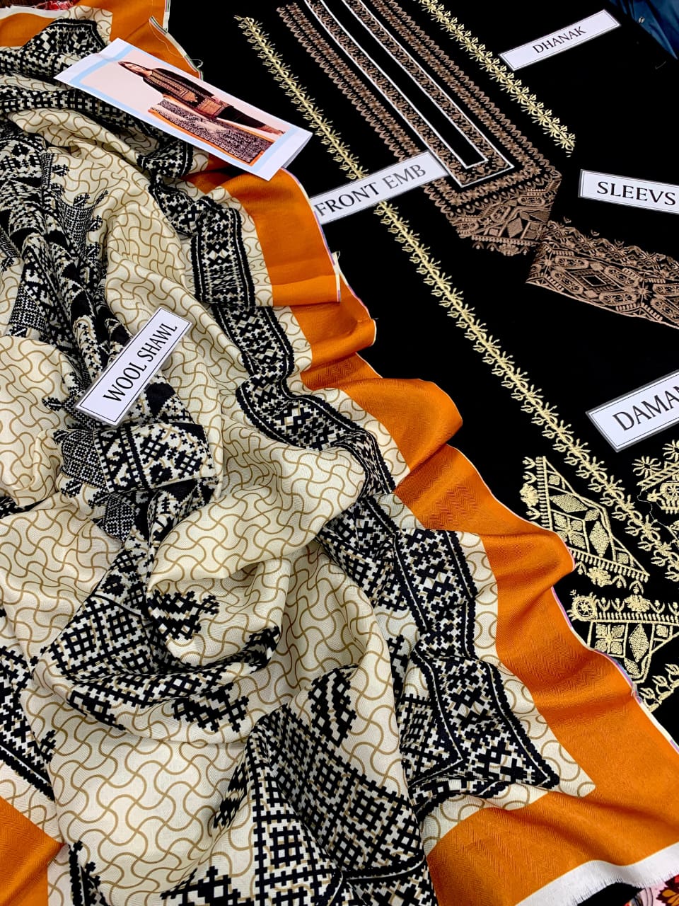 Khaadi Brand Luxury Embroidered Article*  *Winter Collection 2025* Fabric *Premium 3-piece Dhanak Suit with Wool Shawl - Image 5