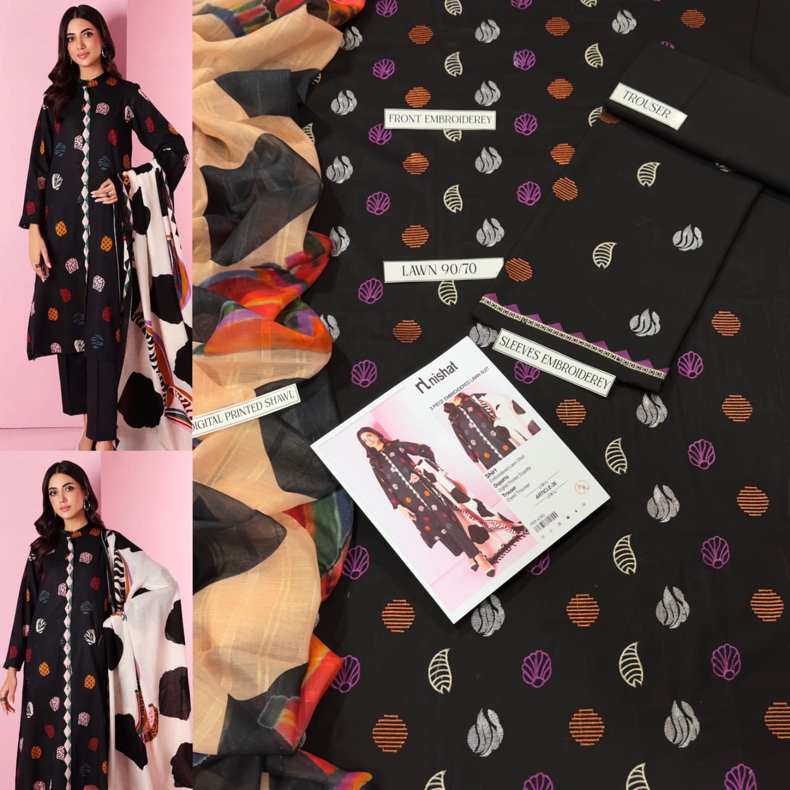 V*PRESENTING MIX BRAND LUXURY HIT CODE ARTICLE*  *SUMMER COLLECTION 2025* 3pc - Image 5