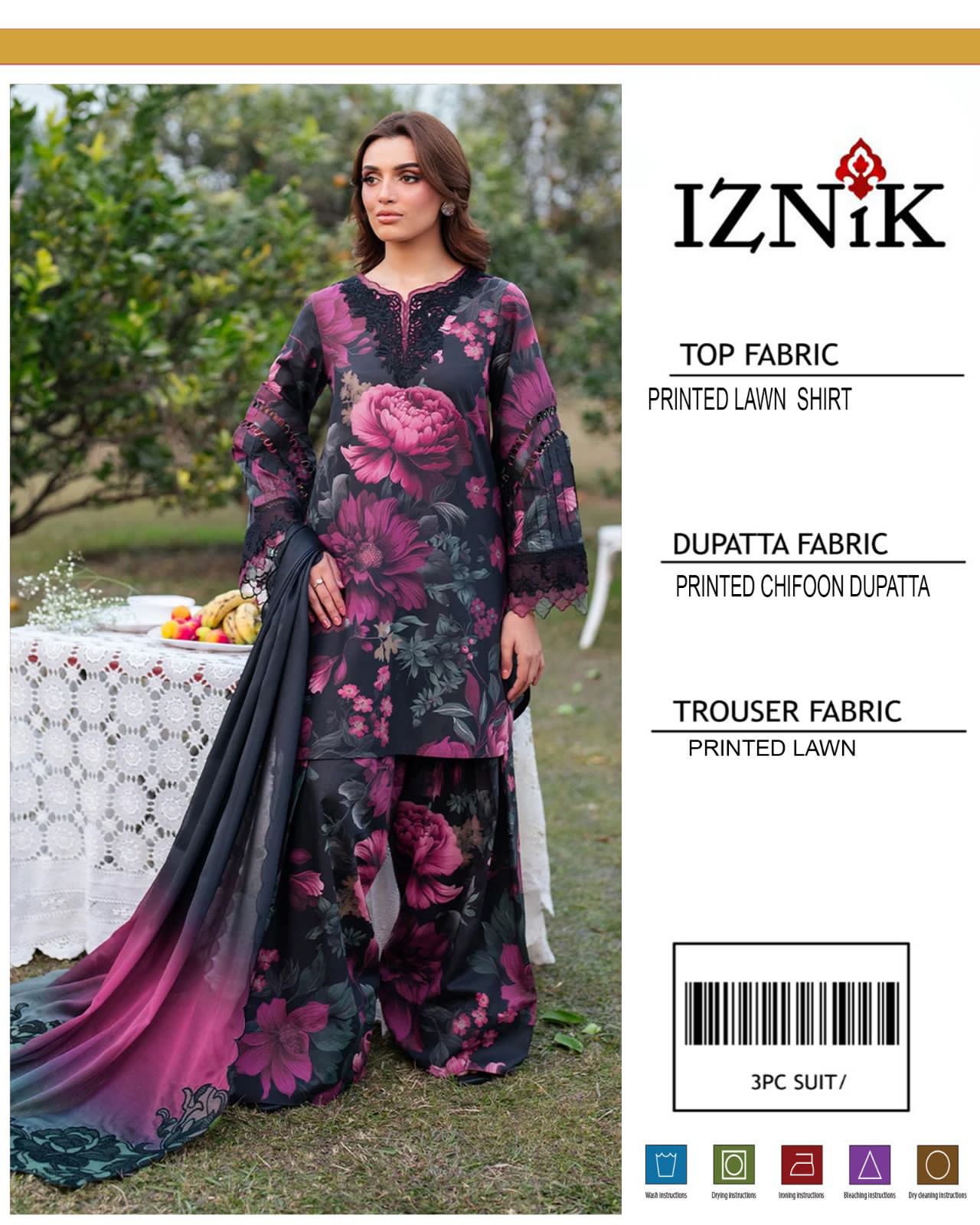 *PRESENTING IZNIK BRAND PRINTED COLLECTION VOL*  *Summer Collection 2025* FABRIC 3PC - Image 8
