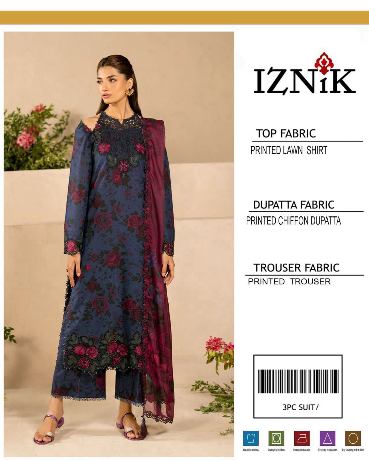 *PRESENTING IZNIK BRAND PRINTED COLLECTION VOL*  *Summer Collection 2025* FABRIC 3PC - Image 6