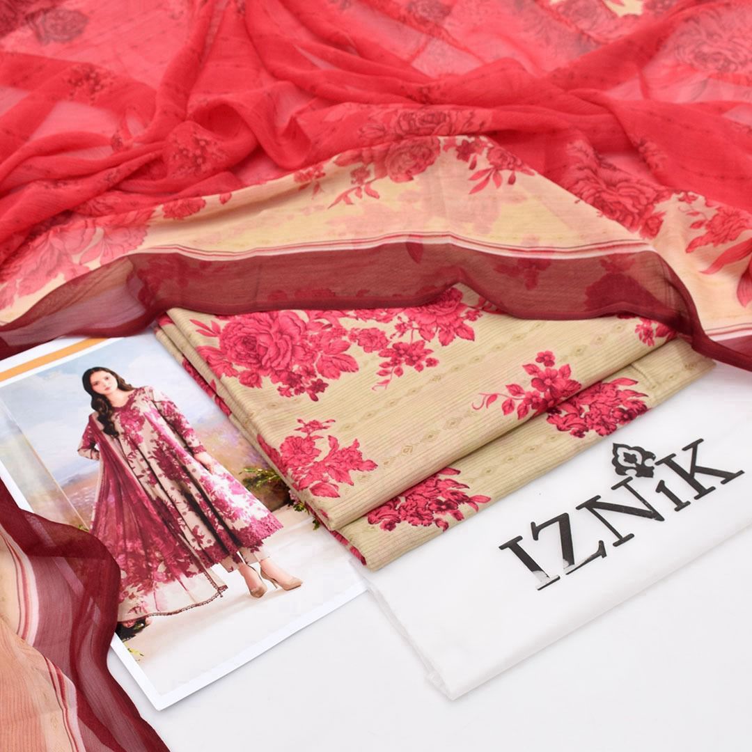 *PRESENTING IZNIK BRAND PRINTED COLLECTION VOL*  *Summer Collection 2025* FABRIC 3PC - Image 5