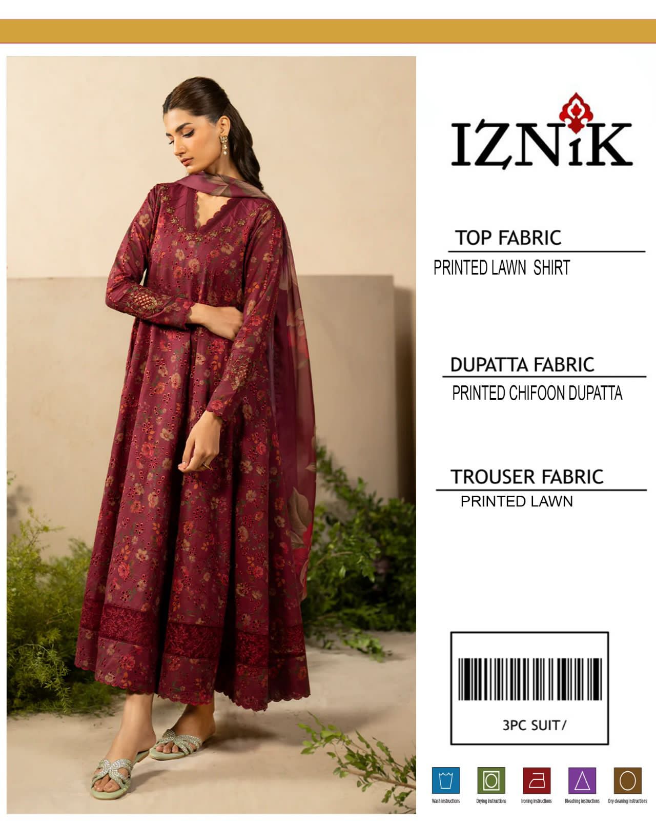 *PRESENTING IZNIK BRAND PRINTED COLLECTION VOL*  *Summer Collection 2025* FABRIC 3PC - Image 10