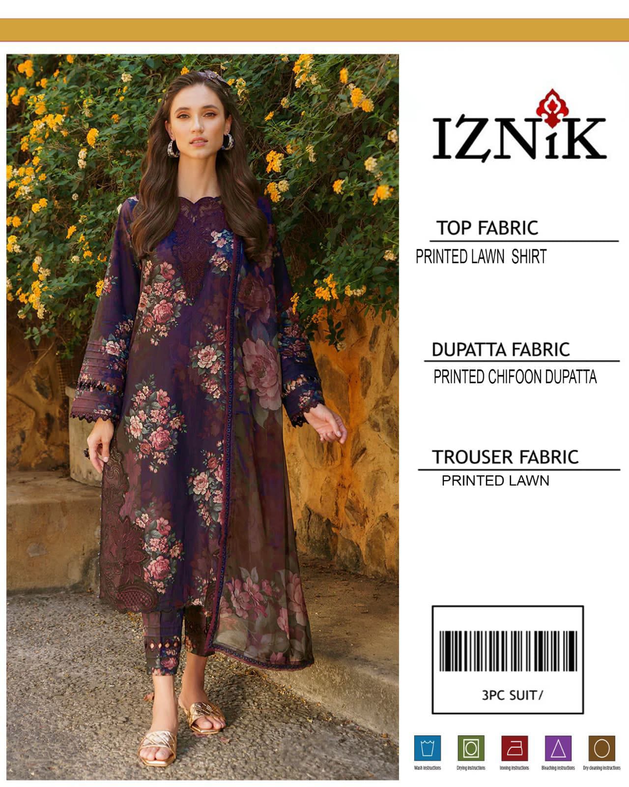 *PRESENTING IZNIK BRAND PRINTED COLLECTION VOL*  *Summer Collection 2025* FABRIC 3PC - Image 14