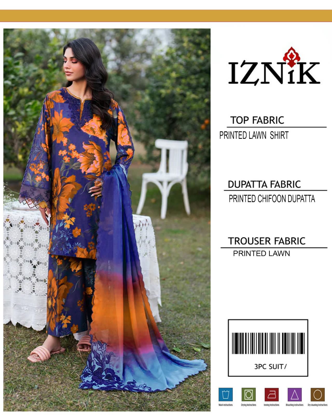 *PRESENTING IZNIK BRAND PRINTED COLLECTION VOL*  *Summer Collection 2025* FABRIC 3PC - Image 12