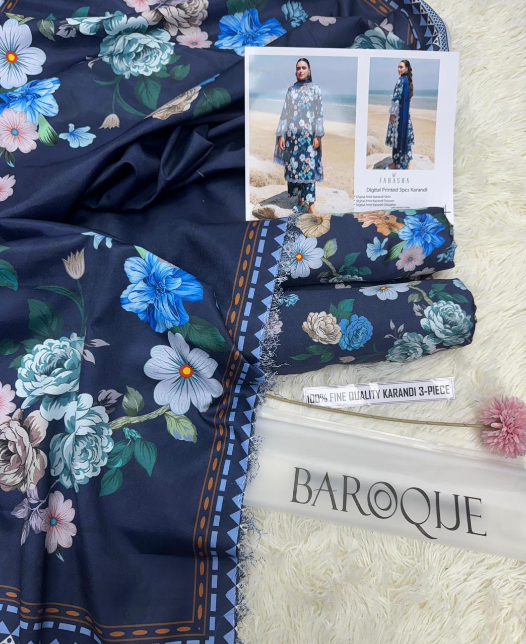 *PRESNETING BAROQUE BRAND LUXURY PRINTED KARANDI NEW VOL*  *Winter Collection 2025 - Image 9
