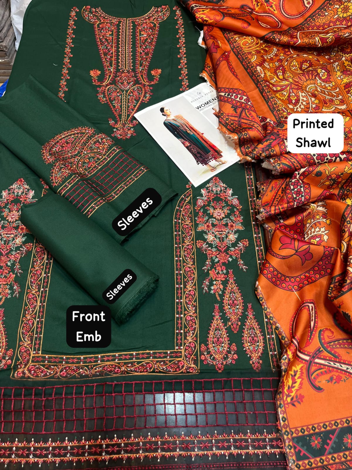 *Presenting Hussain Rehar Brand Luxury Embroidered Article*  *Winter Collection 2025 - Image 6