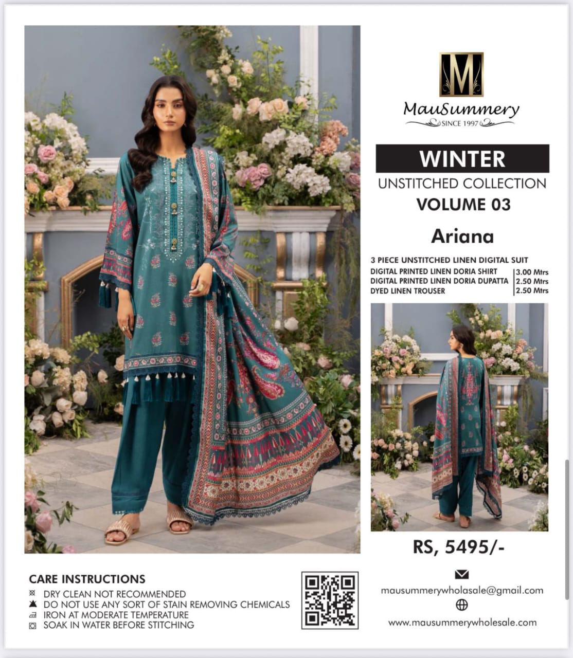 *_❄️WINTER COLLECTION ❄️_*           *ALHAMDULILAH* *MUSAMMARY* 3pc Casual Winter Collection - Image 2