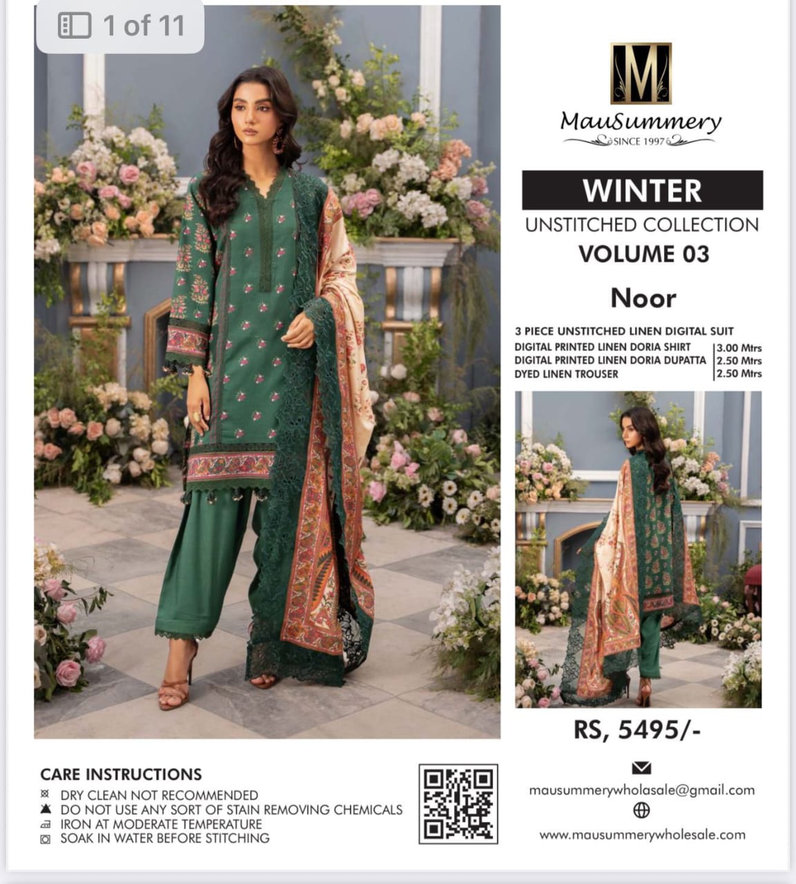 *_❄️WINTER COLLECTION ❄️_*           *ALHAMDULILAH* *MUSAMMARY* 3pc Casual Winter Collection - Image 3