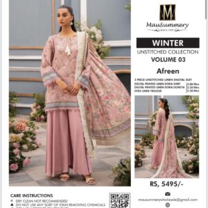 *_❄️WINTER COLLECTION ❄️_*           *ALHAMDULILAH* *MUSAMMARY* 3pc Casual Winter Collection