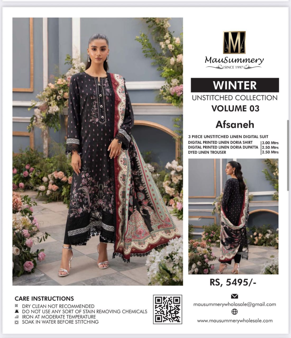 *_❄️WINTER COLLECTION ❄️_*           *ALHAMDULILAH* *MUSAMMARY* 3pc Casual Winter Collection - Image 6