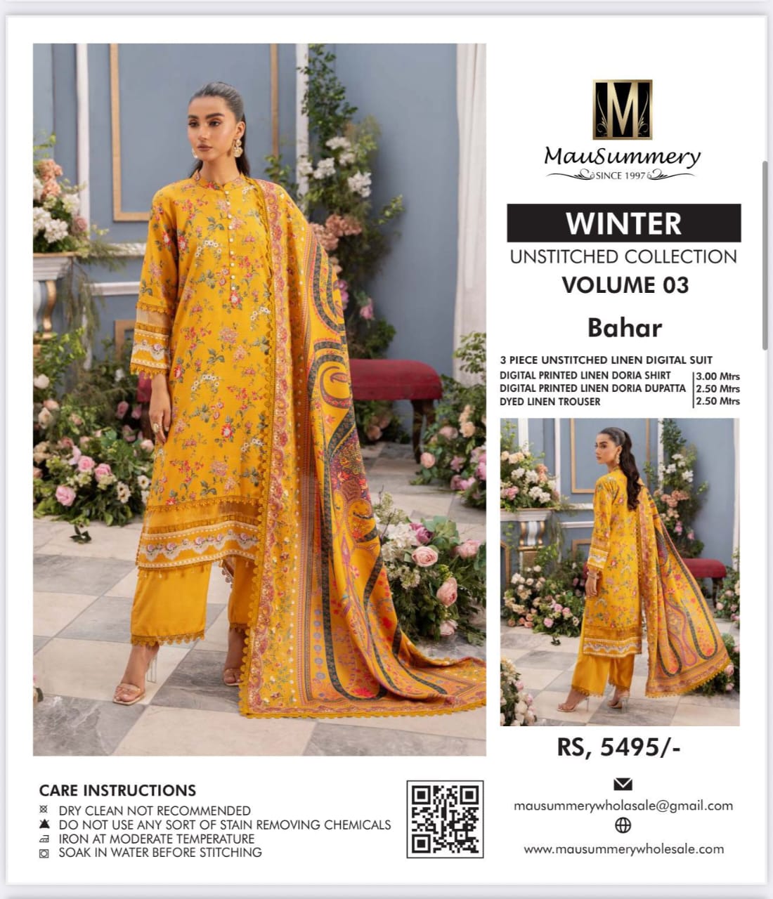 *_❄️WINTER COLLECTION ❄️_*           *ALHAMDULILAH* *MUSAMMARY* 3pc Casual Winter Collection - Image 7