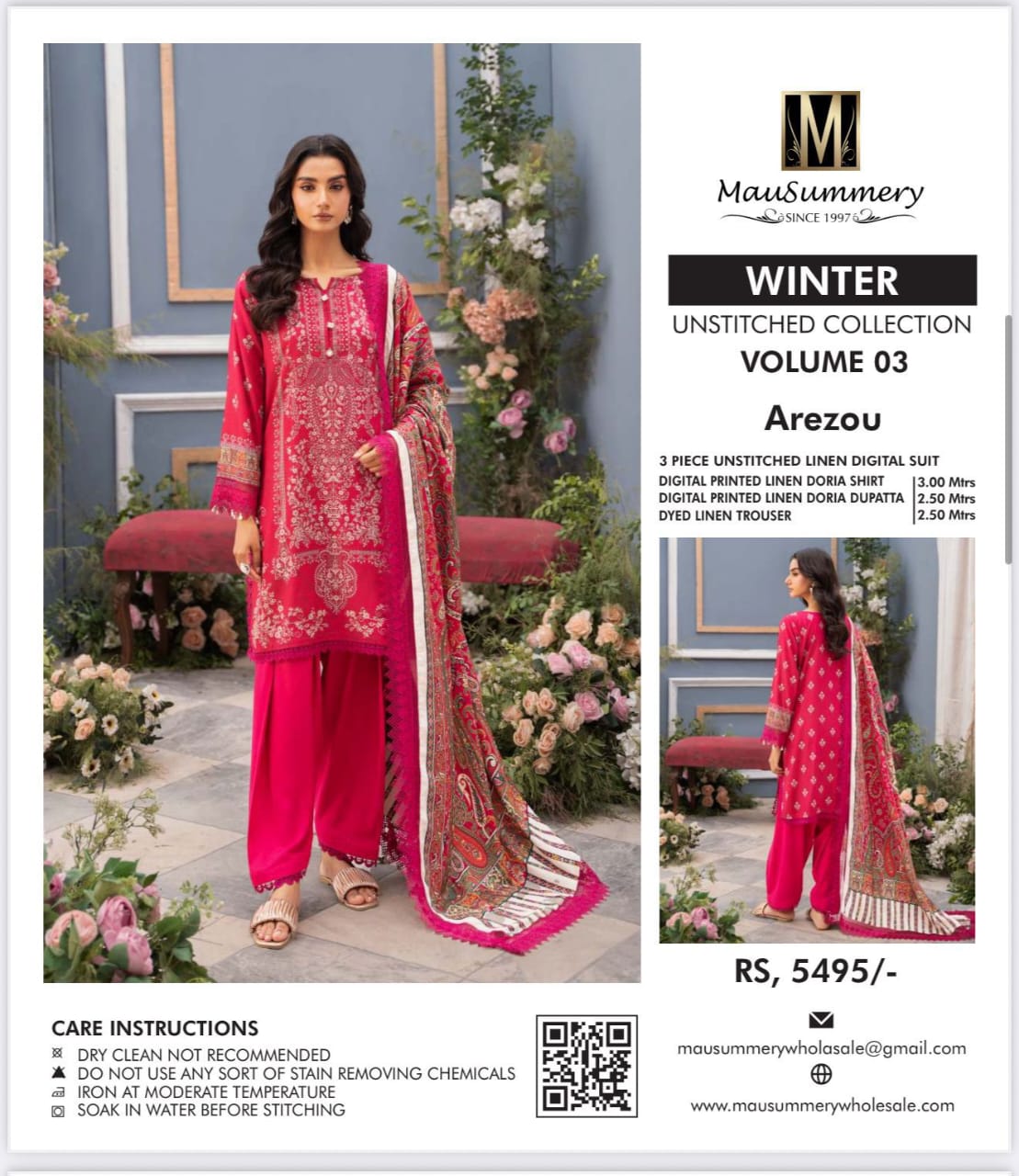 *_❄️WINTER COLLECTION ❄️_*           *ALHAMDULILAH* *MUSAMMARY* 3pc Casual Winter Collection - Image 8