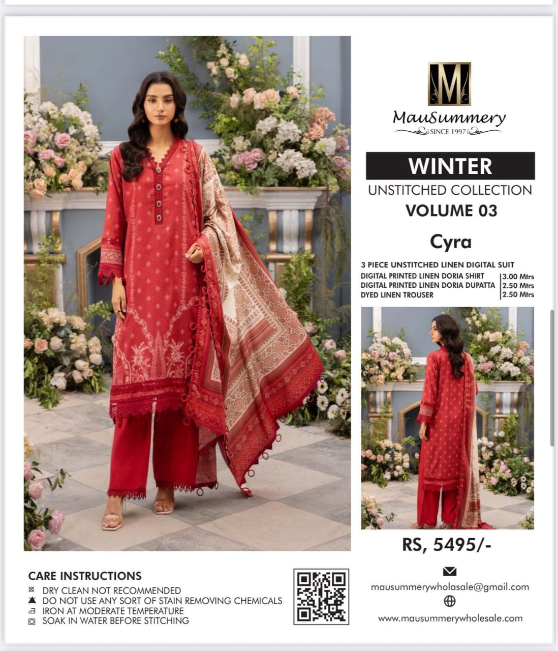 *_❄️WINTER COLLECTION ❄️_*           *ALHAMDULILAH* *MUSAMMARY* 3pc Casual Winter Collection - Image 9