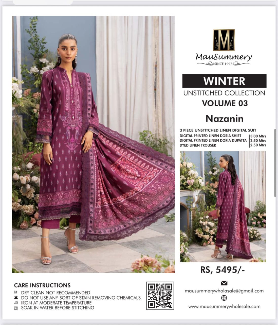 *_❄️WINTER COLLECTION ❄️_*           *ALHAMDULILAH* *MUSAMMARY* 3pc Casual Winter Collection - Image 10