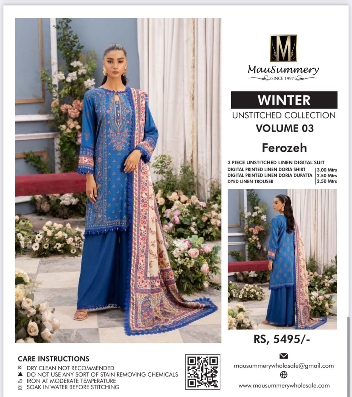 *_❄️WINTER COLLECTION ❄️_*           *ALHAMDULILAH* *MUSAMMARY* 3pc Casual Winter Collection - Image 12