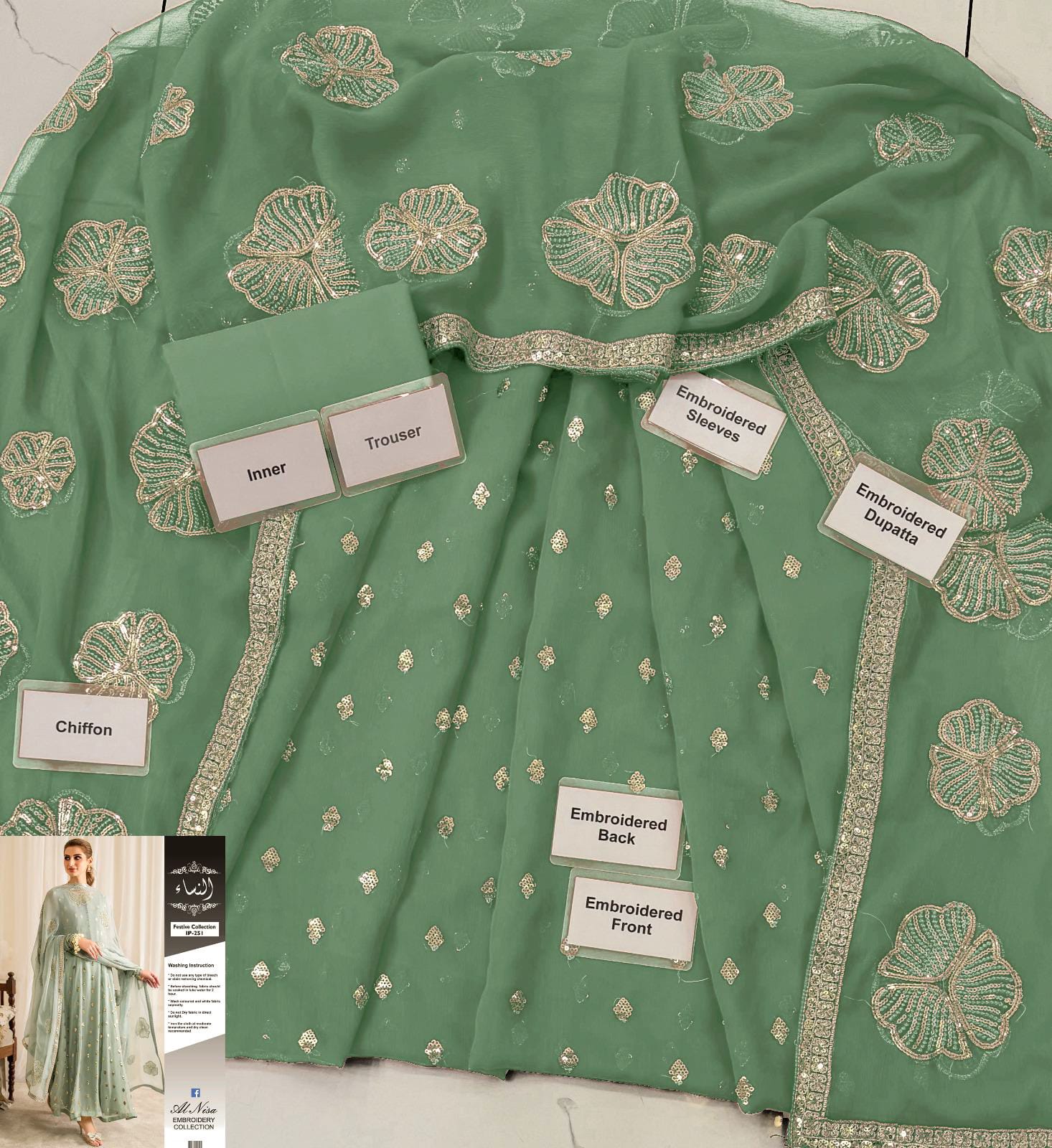 *IZNIK – Premium Chiffon Collection 2025*  Fabric Details: - Image 6