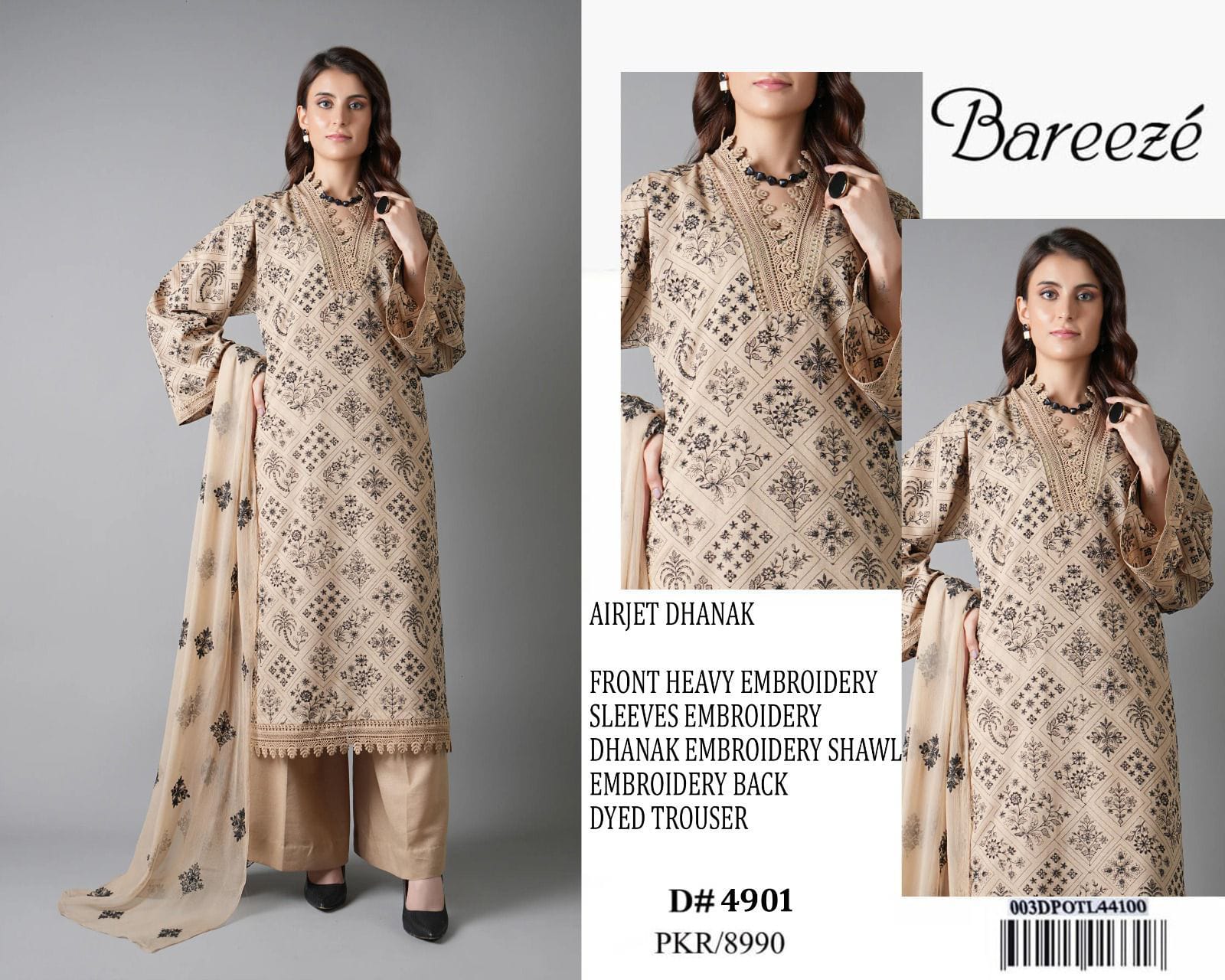 *RESENTING BAREEZE PREMIUM HEAVY EMBROIDERED DHANAK VOL*