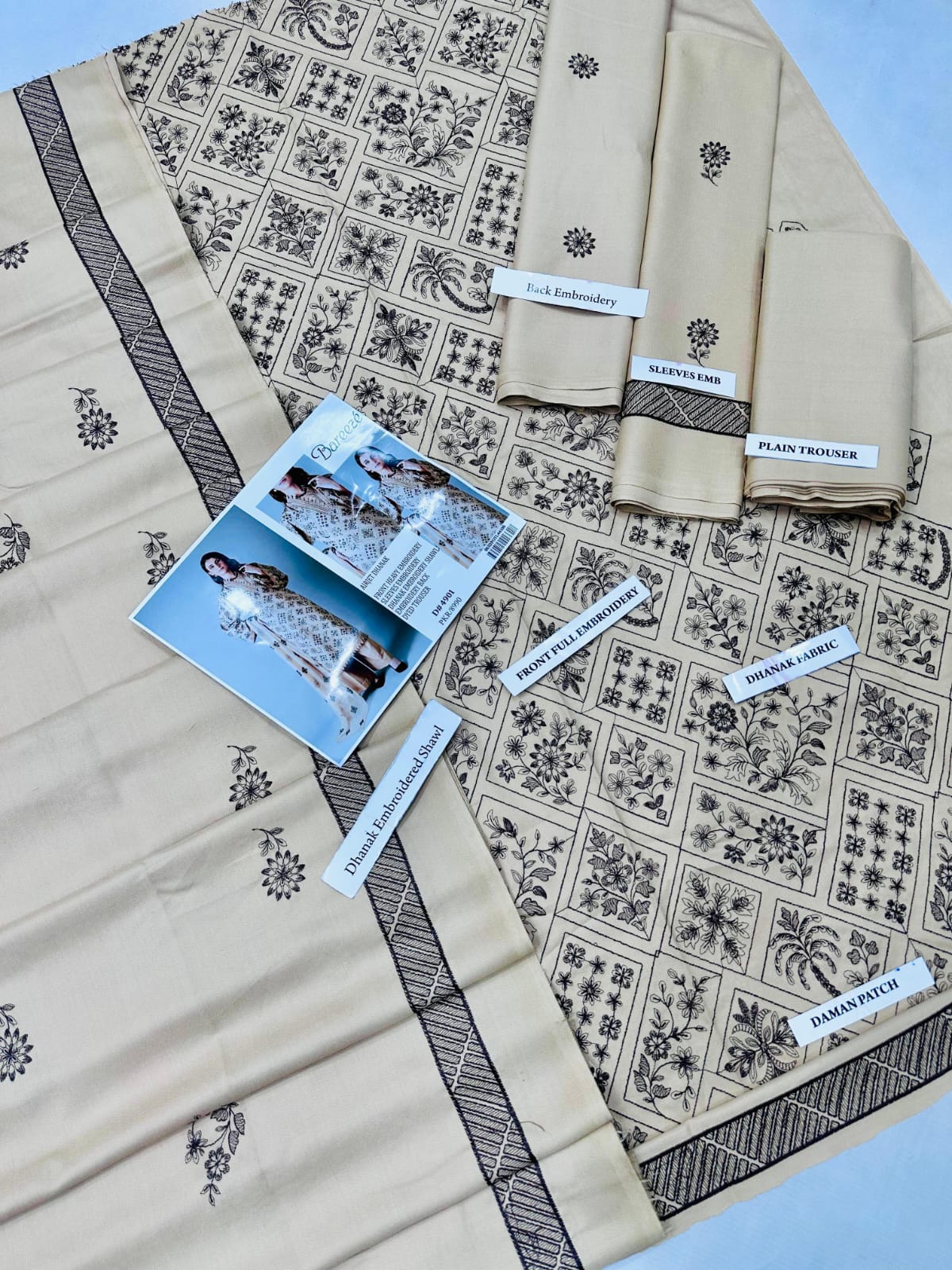 *RESENTING BAREEZE PREMIUM HEAVY EMBROIDERED DHANAK VOL* - Image 4